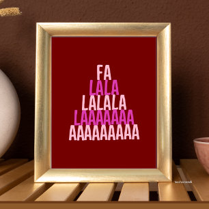 Poster Fa La La Chantagem Festiva Geométrica da Tipografi