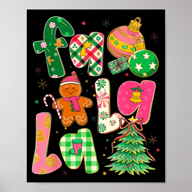 Poster Fa La La Coquette Christmas Gingerbread Tree  (Frente)