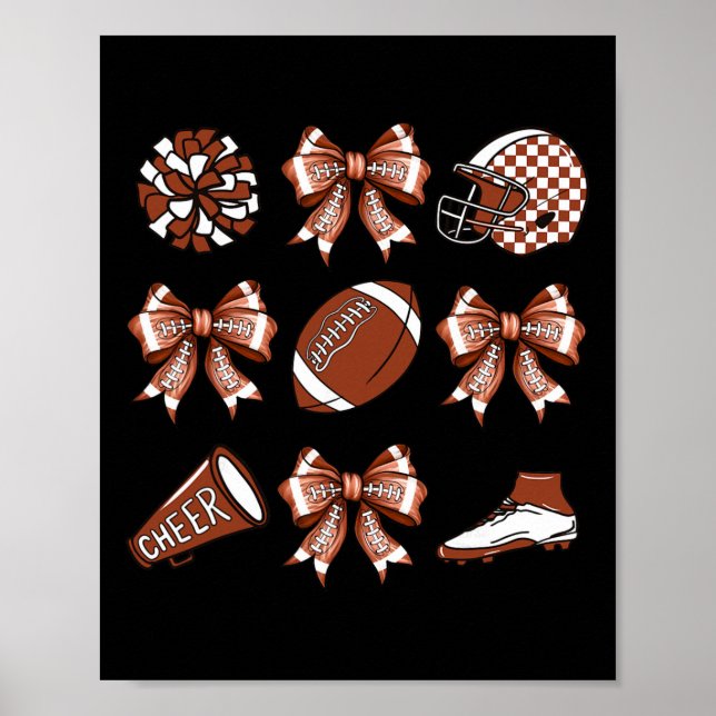 Poster Fã Mãe de Dia de Jogo de Futebol e Cheerleading de (Frente)
