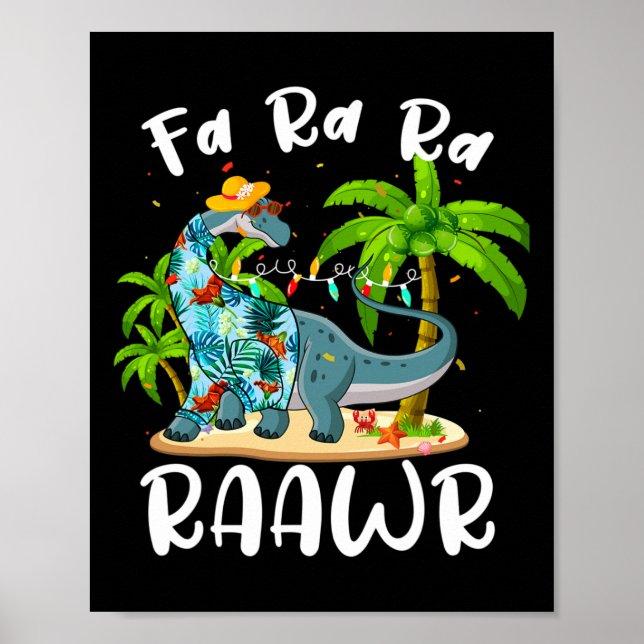 Poster Fa Ra Ra Rawr Dinossauro de Pescoço Longo Natal de (Frente)