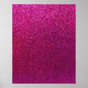 Póster Faaux Hot Pink Glitter Background Sparkle