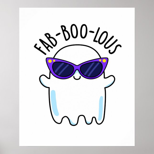 Poster Fab-Boo-Lous Funny Ghost Pun (Frente)