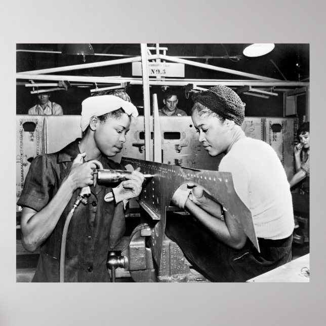 Póster Fábrica de Aeronaves WW2, anos 40 (Frente)