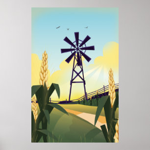 Poster Fábricas e moinhos de vento