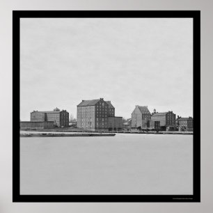 Póster Fábricas em James River em Richmond, VA 1865