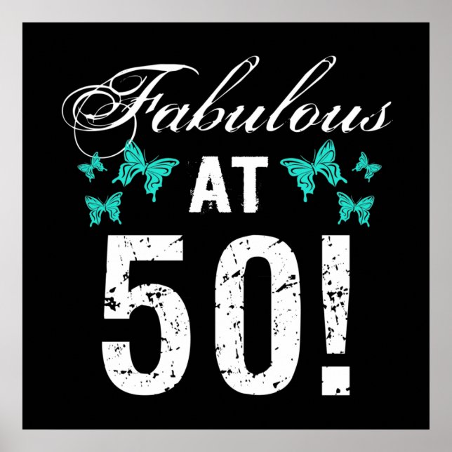 Poster Fabuloso 50º aniversário para ela (Frente)