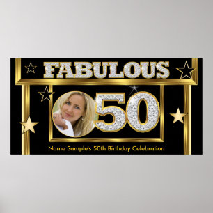 Poster Fabuloso retrato em dourado com glamour retrô dos