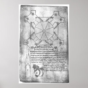 Póster Fac-simile a cópia de um plano da torre