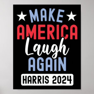 Poster Faça a América rir novamente Presidente 2024 Kamal