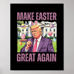 Poster Faça a Páscoa Grande Novamente Bunny Trump Engraça