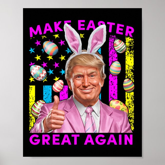 Poster Faça a Páscoa Grande Novamente Coelhinho Trump Eng (Frente)