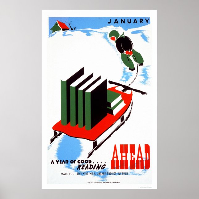 Poster Faça a sua leitura WPA da neve 1938 (Frente)