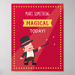 Poster Faça Algo Mágico Hoje Citação Decoração de Quarto 