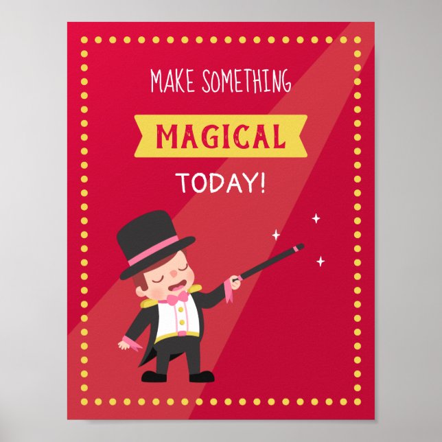 Poster Faça Algo Mágico Hoje Citação Decoração de Quarto  (Frente)