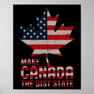 Poster Faça Ao Canadá As 51 ruas Estadunidenses Bandeira