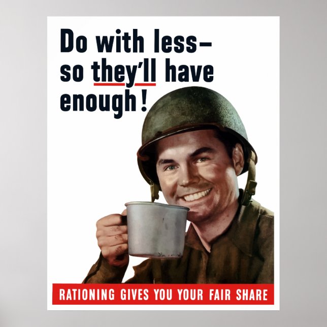 Póster Faça com menos para que eles tenham o suficiente (Frente)