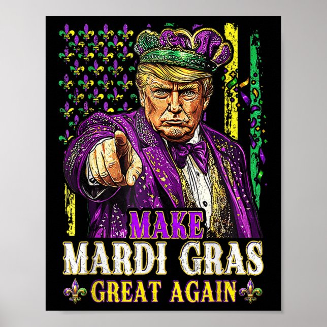 Poster Faça Mardi Gras Excelente Novamente Divertido Mard (Frente)