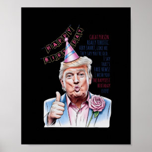 Poster Faça Meu Aniversário Grande Novamente Donald Trump