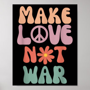Poster Faça o amor não guerra Hippie 70s Torre a margarid