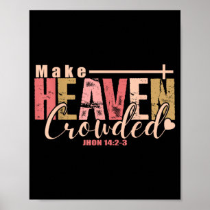 Poster Faça o Céu Lotado Cruz - R Cristão Minimalista