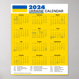 Poster Faça o download do calendário da Ucrânia de 2024: 