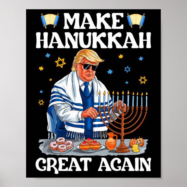 Poster Faça o Excelente de Hanukkah de novo Trump judeu U (Frente)