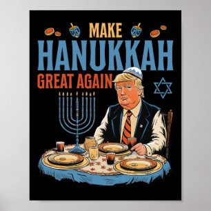 Poster Faça o Excelente de Hanukkah novamente Trump Chanu