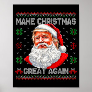 Poster Faça o Natal Grande Novamente Funny Santa Trump Fe