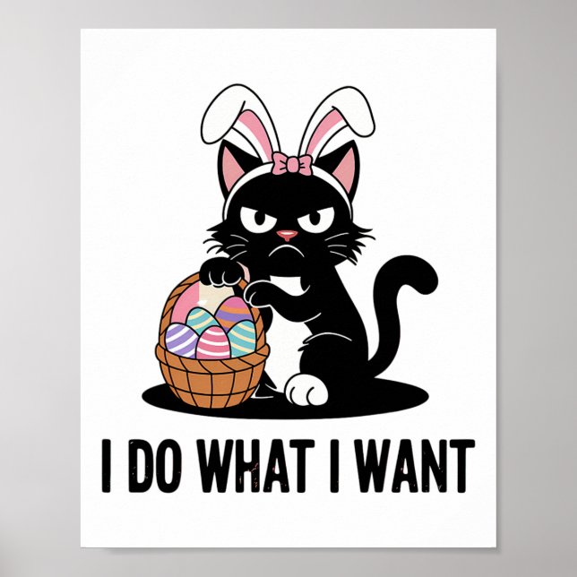 Poster Faça o que eu quero, Gato de Páscoa preto de gato  (Frente)