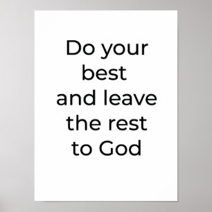 Poster Faça o seu melhor e deixe o resto para Deus
