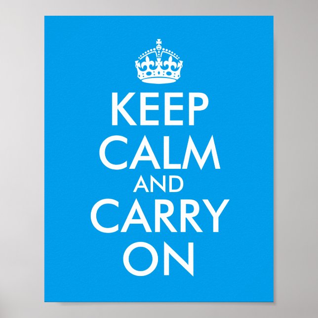 Poster Faça o seu próprio Azure Azul Fique Calmo e contin (Frente)