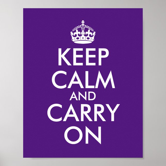Poster Faça o Seu Próprio Roxo Real Mantenha a Calma e Co (Frente)