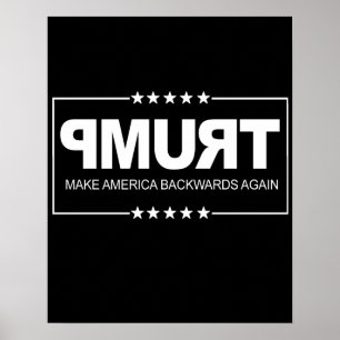 Póster Faça o sinal do Anti-Trunfo de América para trá