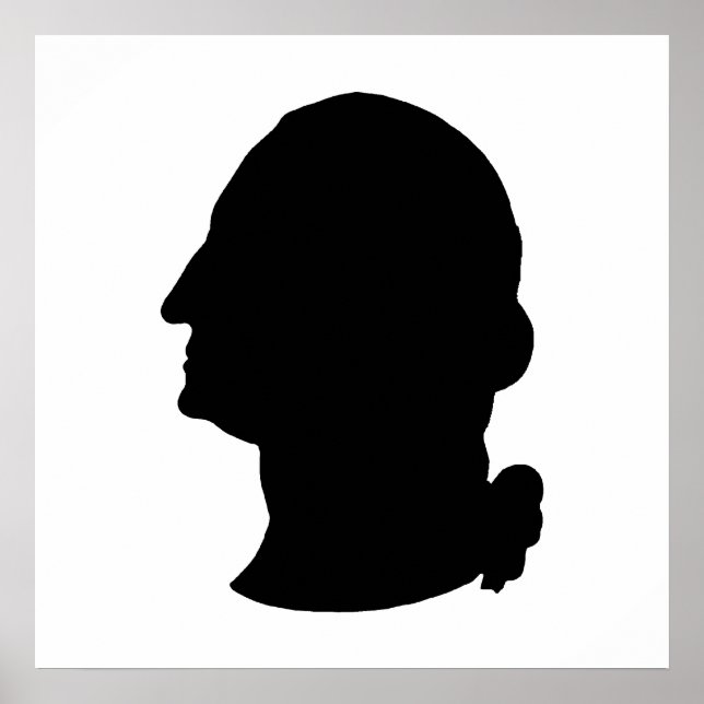 Póster Faça seu próprio George Washington Silhouette (Frente)