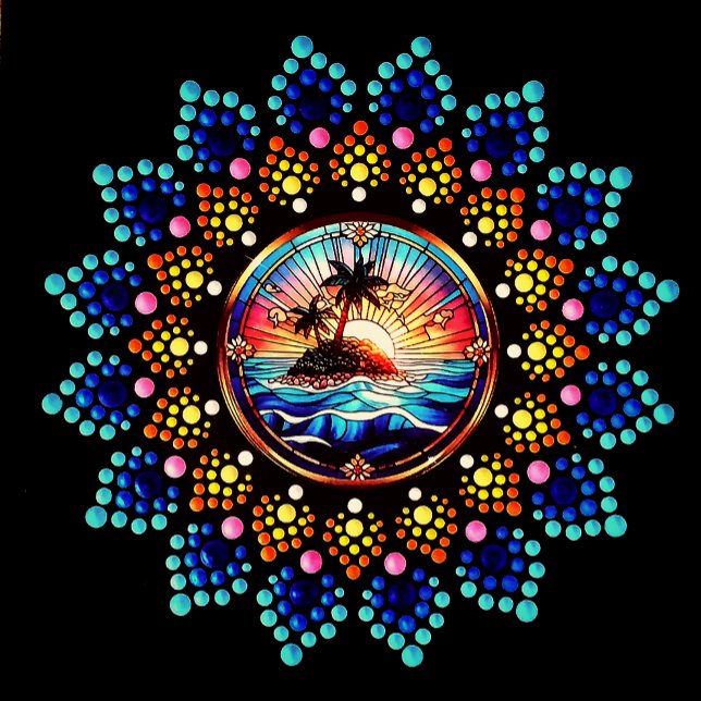 Poster Faça Seu Próprio Mandala Com Um Bonito Centro Suns (Criador carregado)