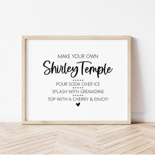 Poster Faça seu próprio sinal de Bar Shirley Temple
