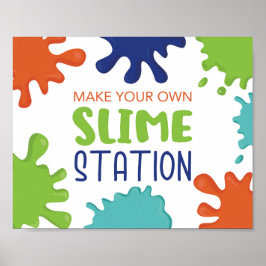 Poster Faça seu próprio sinal de slime para aniversário d