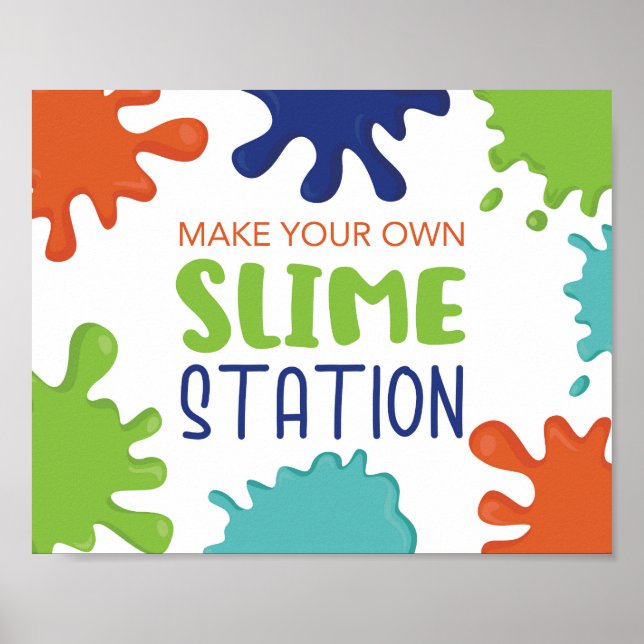 Poster Faça seu próprio sinal de slime para aniversário d (Frente)