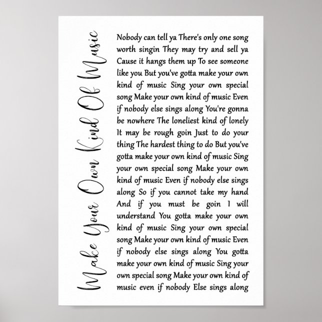 Poster Faça Sua Própria Música Branca (Frente)