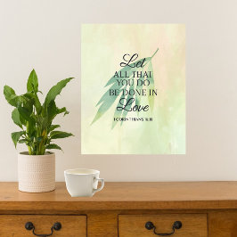 Poster Faça tudo com amor, Bíblia inspiracional Verdadeir