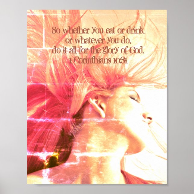 Poster Faça tudo pela glória de Deus. 1 Corintianos 10:3 (Frente)