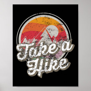 Poster Faça Uma Caminhada Retro Vintage Outdoor Hiking 