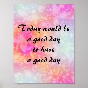 Poster Faça uma citação do dia bom na cor laranja rosa