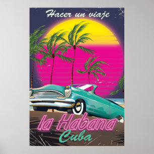 Póster Faça uma Viagem para Cuba pôster reto 1985