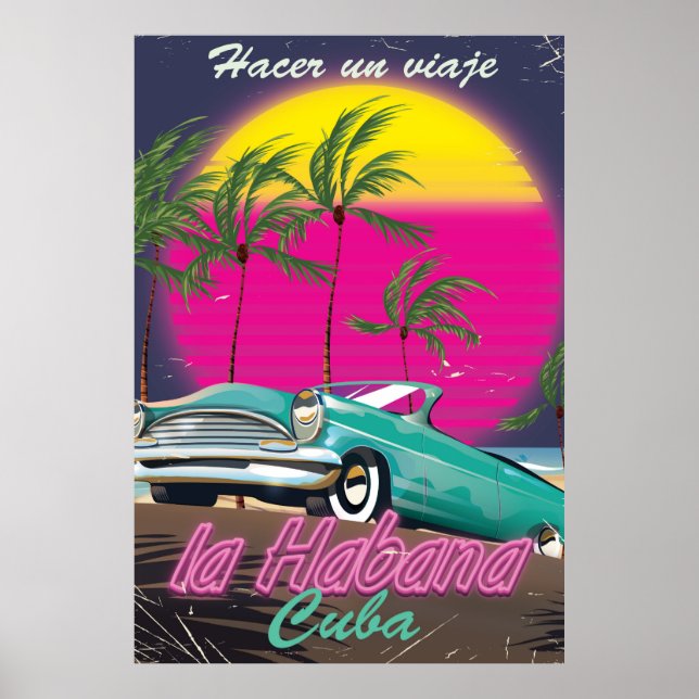 Póster Faça uma Viagem para Cuba pôster reto 1985 (Frente)
