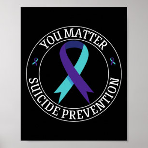 Poster Façam-No Evitar O Suicídio Em Teto E Roxo.