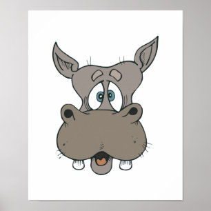 Póster face chocada do hipopótamo