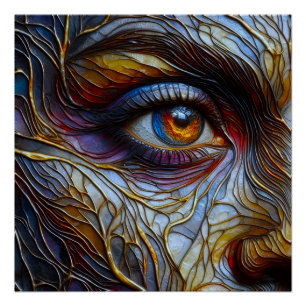 Póster Face da abstrato