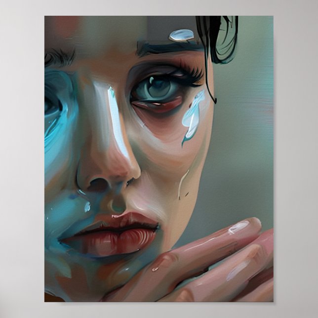 Poster Face das mulheres | Trabalho de arte gerado por AI (Frente)