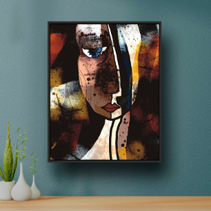 Poster Face de Abstrato de Arte Moderna Contemporânea